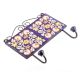 Navy Blue White Floral Tiles Hooks